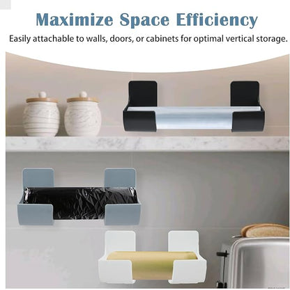 Zoyiancy 6Pcs Trash Bag Holder Dispenser, Adjustable Plastic Bag Roll Organizer, Wall Mount Garbage Bags Holder Dispenser for Home Kitchen Cabinet Storage Organization