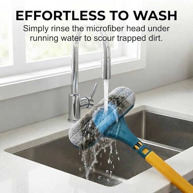 Window Screen Cleaner, 2 in 1 Detachable Window Cleaning Brush with Squeegee, Wet Dry Dual-Use Multi-Functional Glass Net Cleaner Tool for Dusty Corners, Patio, Door, Porch Screens (1)
