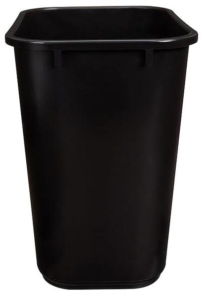 Amazon Basics Rectangular Commercial Office Wastebasket, Easy to Clean, 7 Gallon, Black, 6-Pack