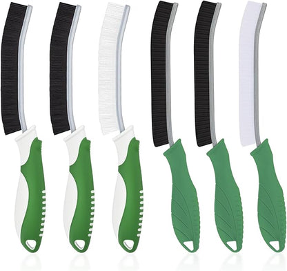 TQRR Cleaning Brush-Hard Crevice Cleaning Brushes, Multifunctional Window Groove Brushes, Grout Brush, Cleaning Tool for Bathroom, Kitchen, Toilet, Tile, Sink, Home (6, Green)
