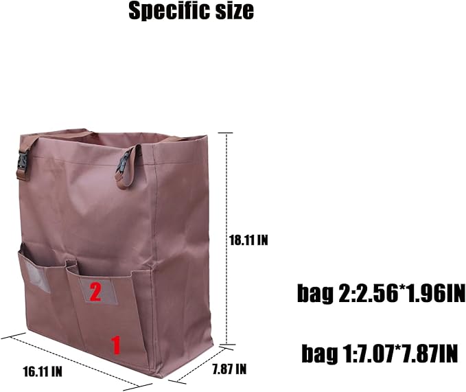 Multipurpose Housekeeping cart Bag Separate Storage Bag,Replacement Janitorial cart Bag,Organizer Housekeepers Cart Sorting Pocket, Used for Material Storage Transport (Brown)