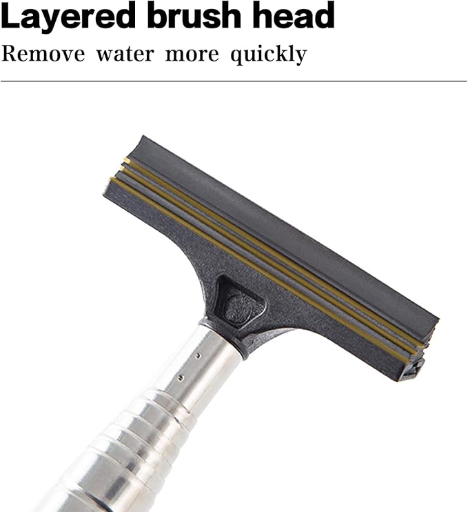 jeseny 1 PC Car Rearview Mirror Wiper Telescopic Auto Mirror Squeegee 98cm Long Handle Cleaning Tool Glass Mist Cleaner Black