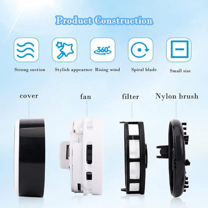 2Pcs Mini Crumb Vacuum Cleaner Portable Desktop Sweeper Handheld Cordless Multifunction Cleaning(Black+Blue)