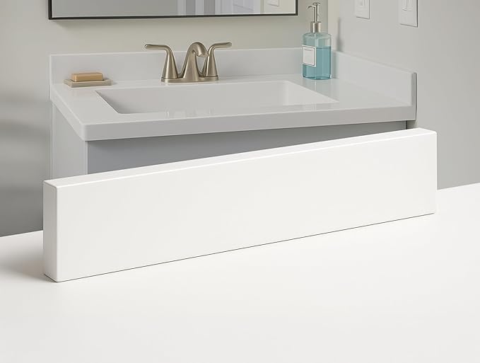 Bathroom Vanity Sink Backsplash/Sidesplash (Super White Engineered Marble, 4" x 72")