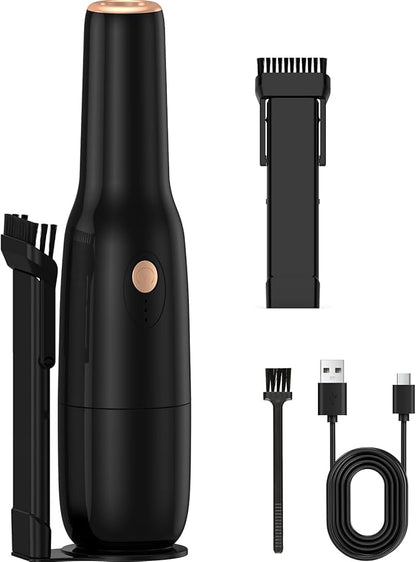 Handleld Vacuum Cordless -Car Vacuum Portable Rechargeble -Hand Held Small Vacuum Cleaner Car Seats, Home, Quick Cleanup, Strong Suction, Lightweight, Includes Crevice Nozzle & Brush -H3