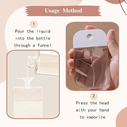 6 PCS Clear Spray Bottles, Portable Card Spray Bottles, Hand Sanitizer Spray Case, Refillable Hand Sanitizer Spray for Perfume, Moisturizing Water, Hand Sanitizer 50ml/1.69oz 38ml/1.29oz