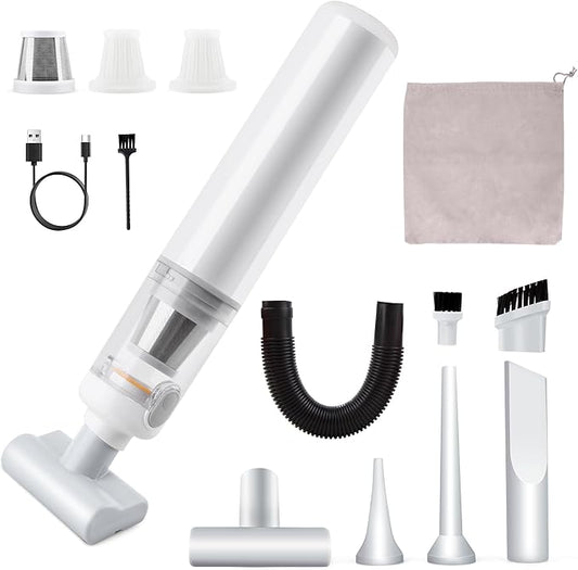 ULTREMA Car Vacuum Portable Cordless - 20000Pa High Suction Mini Vacuum Cleaner, 4-in-1 Auto Handheld Dust Blower & Air Pump, 6000mAh, 15-Piece Accessory Kit for Car Interior, Keyboard, Pet Hair
