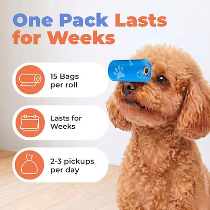 Best Pet Supplies Dog Poop Bags for Waste Refuse Cleanup, Doggy Roll Replacements for Outdoor Puppy Walking and Travel, Leak Proof and Tear Resistant, Thick Plastic - Blue (Unscented), 150 Bags