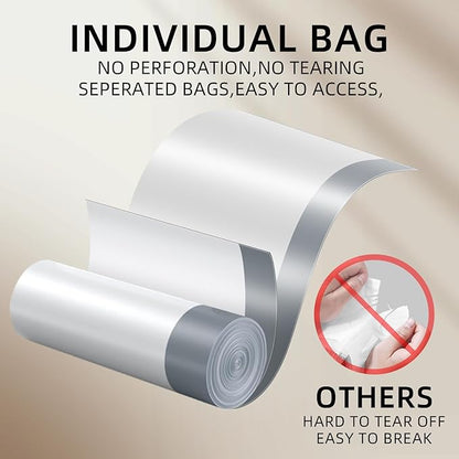 KSSKSS 4 Gallon Mini Drawstring Trash Bags, Small Garbage Bags by KSSKSS, Code a fit 15-22 Liter, 4-6 Gal, White Trash Bin Liners for Home Office Kitchen Bathroom Bedroom, 120 Counts