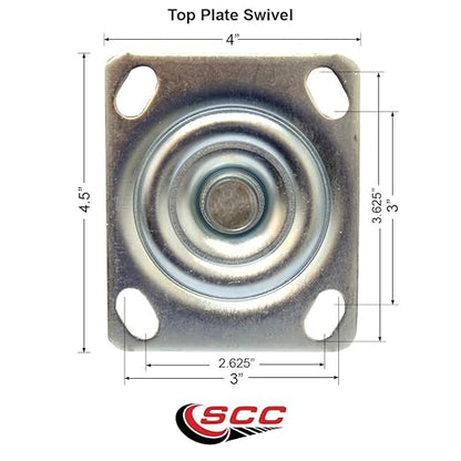 Service Caster Brand – 8 Inch Platform Truck Replacement Swivel Caster – Fits Rubbermaid Heavy Duty Platform Truck and Rubbermaid Side Panel Platform Truck – 4436M6 FG4436M60000