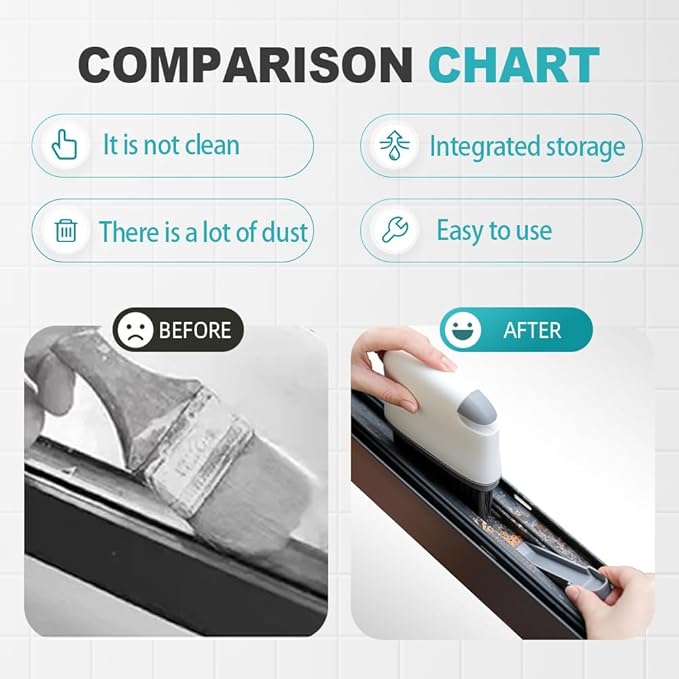 Magic Window Track Cleaner,2026 New Multipurpose Cleaning Brush for Window Grooves,Grout Cleaner Hand-Held Window Track Cleaner Cleaning Tools for Window Lides (Dark Grey)