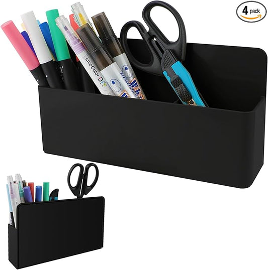 KITANIS Magnetic Pen Holder,3 Compartments Magnetic Dry Erase Marker Holder,Extra Strong Magnet Storage Marker Pen Pencil Organizer for Refrigerator,Whiteboard,Locker Accessories(Long Style)