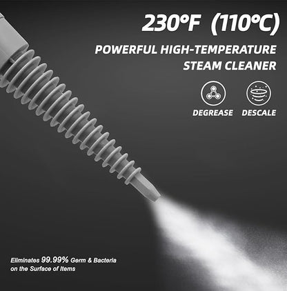 Handheld Steam Cleaner, Pressurized Multi-Surface Steam Shot with 13 Accessories, Safety Lock, Steamer for Cleaning Floor, Upholstery, Grout, Windows, Couch and Car, Green