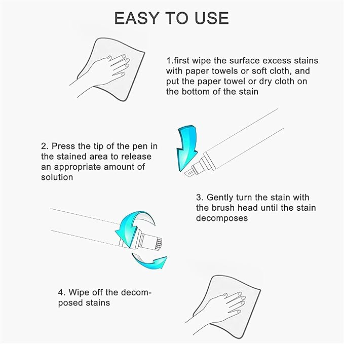 3PCS Bleach Pen for Clothing - Portable Bleach Pen for Clothing Stain Removal, Small But Powerful, Grease Stain Remover Wash Free Laundry Clean Pen, Instantly Remove Stains In Just 30 Seconds (Blue)