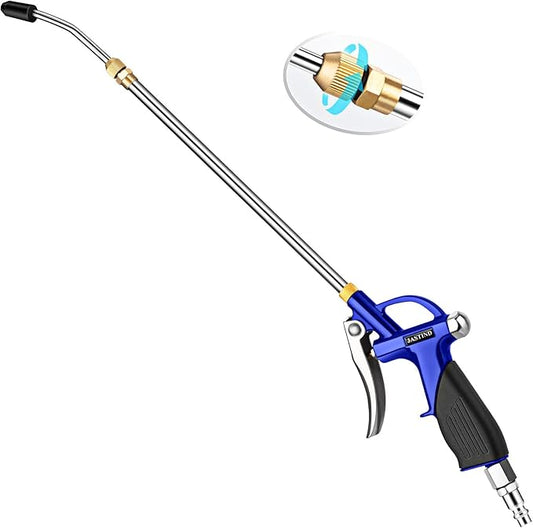 JASTIND Long Air Wand Blow Gun with 19-28 Inch Extension Nozzle, High Pressure Air Blower Gun with Rubber Grip & Quick Plug, Heavy Duty Industrial Air Blow Gun for Air Compressor Attachments