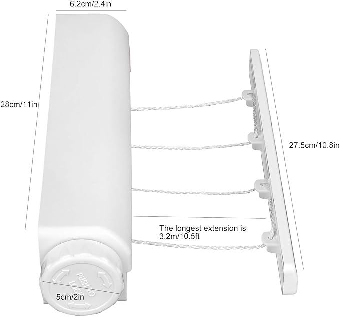 Retractable Clothesline Kit, Modern Simple Telescopic Retractable Clothesline Clothes Drying Rope Hanger Flexible Clothesline for Indoor Outdoor Kitchen Bathroom Balcony Supplies