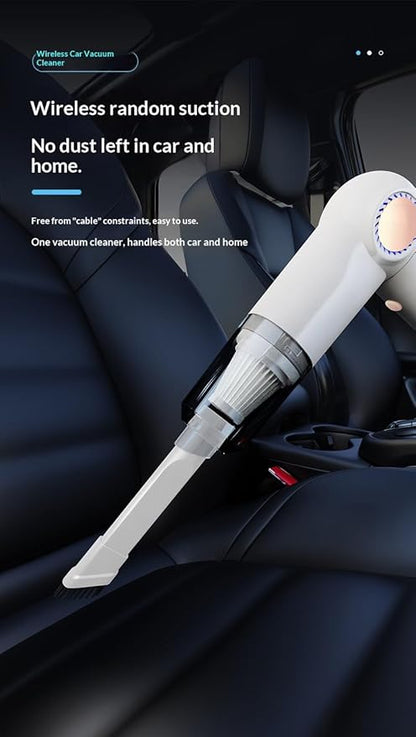 Handheld Vacuum Cordless 5000PA, Mini Car Vacuum Cleaner Rechargeable with Foldable Design, Lightweight Hand Vac for Car Interior, Computer Keyboard, Office Desk, Home Use with Washable Filter (WHITE)