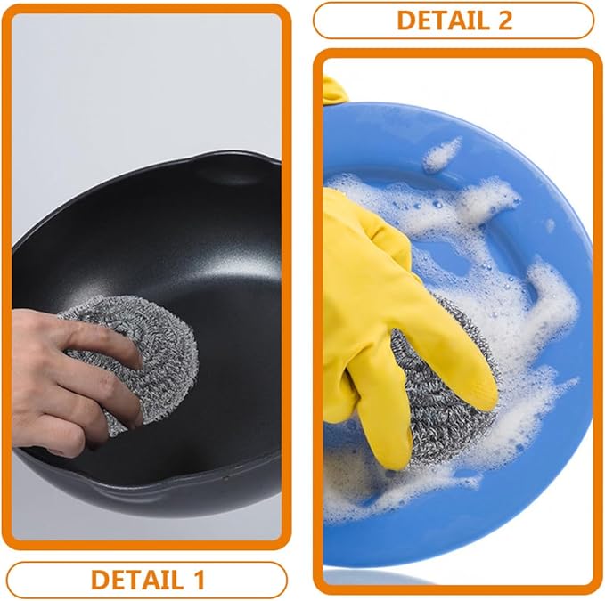 15pcs Steel Wool Scrubber Pot Cleaning Pads Set 22g Heavy-Duty Dish Scouring Balls for Kitchen Supplies and Grill Stone Cleaning