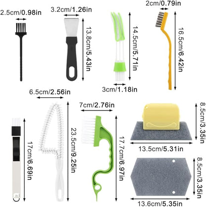 Window Track Cleaner Tool Set, 13 Pcs Groove Gap cleaning brush, Multi-Purpose window sill cleaner tool for Sliding Door, Tile Lines, Shutter, Car Vents and Air Conditioner