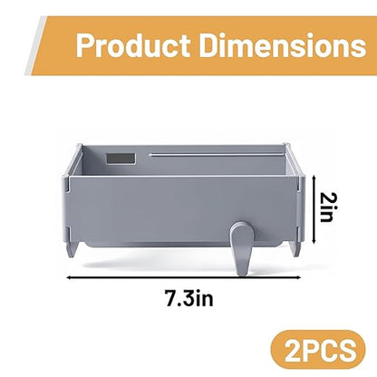 2PCS Foldable Trash Bag Holder, Portable Hanging Garbage Can Rack with Fixing Snap for Kitchen Cabinet Doors, Ideal for Small Spaces, RVs and Camping