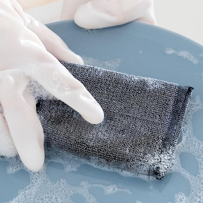 Swift-Scrub Non-Scratch Wire Steel Scrubber for Sustainable Cleaning of Utensils, Dishes, Counters, Sinks and Wet and Dry Cleaning Multipurpose Dish Wash Scrubber | (Metal-Wire Sponge Pad, Pack of 4)