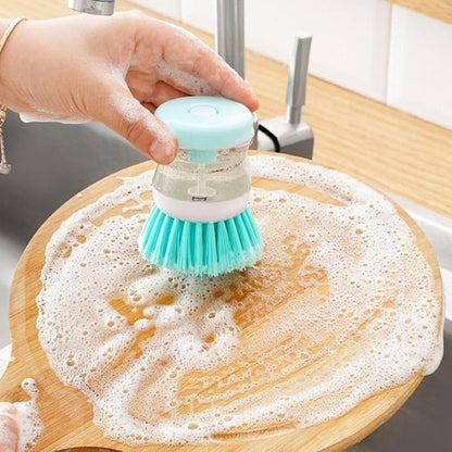 1Pcs Soap Dispenser Dishes Washing Cleaning Brush Set for Pot Pan Kitchen Sink Scrubbing Multifunctional Cleaning Tool(Green)