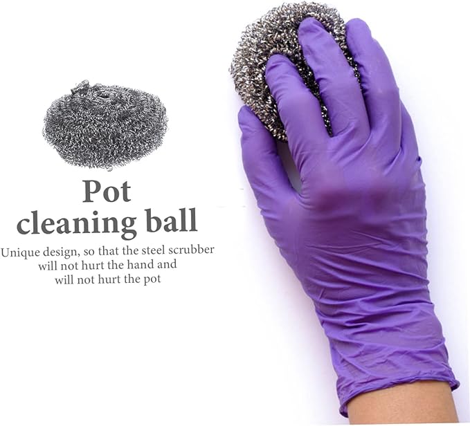 PRETYZOOM 6Pcs Pot Scrubbers Metal Scrubbers for Kitchen Cleaning Supplies Scouring Balls for Pots Pans Ovens and Grills