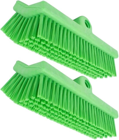 SPARTA 40423EC75 Plastic Floor Scrub Brush, Wall Brush, Equipment Brush With Nonabsorbent Bristles For Industrial Kitchens, Hospitals, Commercial Cleaning, 4 Inches, Lime, (Pack of 2)