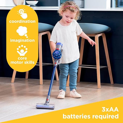 Casdon Dyson Cordless Vacuum Blue | Interactive & Officially Licensed Toy Dyson Vacuum For Children Aged 3+ | Realistic Role-Play Fun!