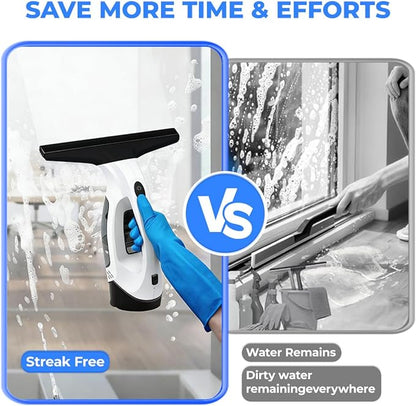 Cordless Window Vacuum Squeegee, Electric Window Cleaner Squeegee with 2000Pa Suction, 280mm Wide Blade, 150ml Tank for Shower Glass, Mirrors, Tiles & Car Windows