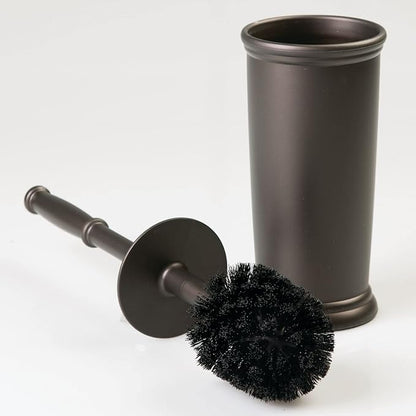 mDesign Metal Freestanding Slim Toilet Bowl Brush and Holder