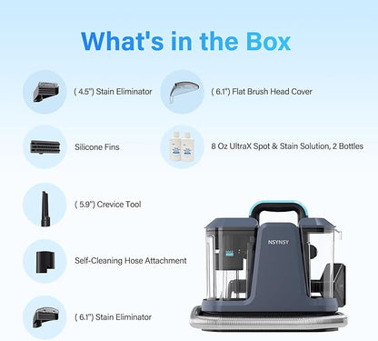 Upholstery Cleaner Machine & Carpet Cleaner | Portable Spot Cleaner with Strong Suction and Scrubbing Brush for Pet Stains, Spills on Couches, Rugs, Mattresses, Car Interiors