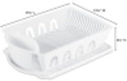 Sterilite Large 2 Piece Sink Set, with Drainboard for Drying, Holds Clean Dishes in the Kitchen such as Plates, Cups, and Silverware, White, 6-Pack