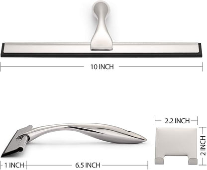 Hiware All-Purpose Shower Squeegee for Shower Doors, Bathroom, Window and Car Glass - Stainless Steel, 10 Inches