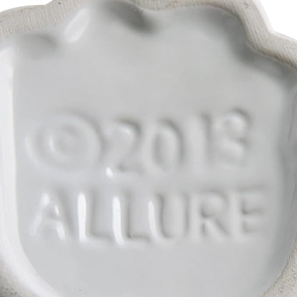 Allure Home Creation Cat 3-Piece White Ceramic Toilet Brush Holder w/White Plastic Handled Scrub Brush & Soap Dispenser