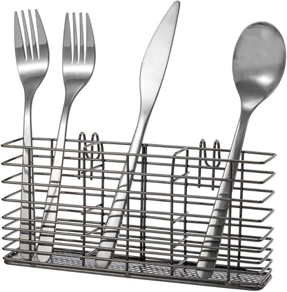 SANNO Stainless Steel Utensil Drying Rack Silverware Holder for Dish Rack, Hanging Cutlery Utensil Holder Silverware Organizer Stainless Steel Rack with Hooks