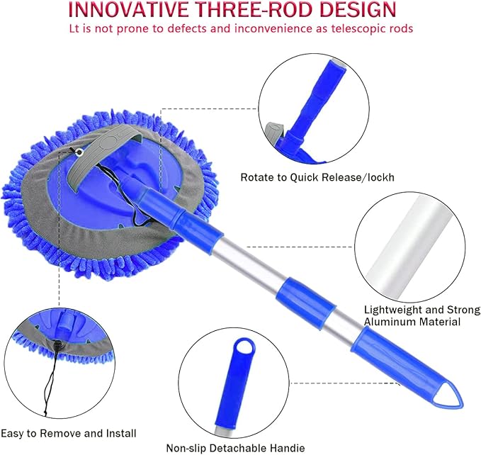 LIANXIN Car Wash Kit - Car Cleaning Kit Car Wash Cleaning Tools Kit with Car Wash Brush with Long Handle,Car Wash Mop,Microfiber Towels Car Detailing Kit