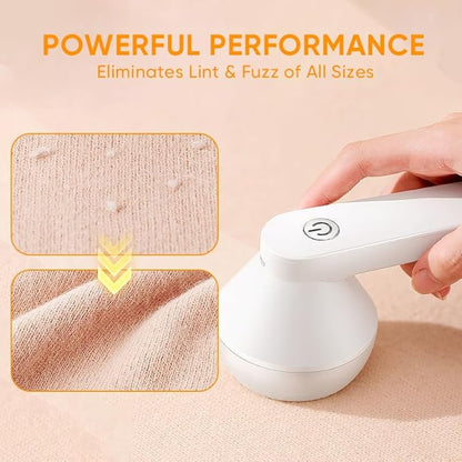 Saker Lint Remover 2026 Plus| Electric Fabric Shaver for Clothing | Type-C Fast Rechargeable Lint Remover Sweater Shaver for Pilling Clothes,Fuzz Fabric,Blankets,Home Decor (White)