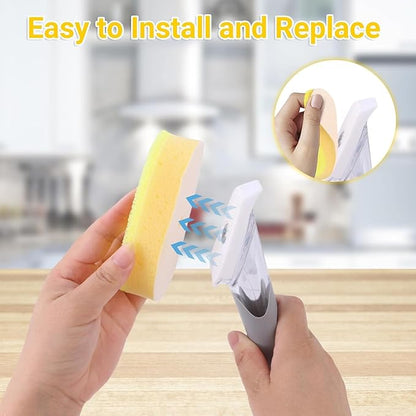 4-Pack Dish Wand Sponge Refills for Scrub Daddy Dish Daddy (Yellow)