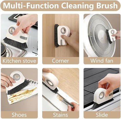 Window Track Cleaning Brush, 2-in-1 Groove Cleaner Brush - Deep Clean & Scratch-Free for Sliding Door Tracks, Shower Door Sills & Household Narrow Gaps (2-Pack, Gray)