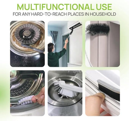 10PCS Dryer Vent Cleaner Kit, Flexible Brush with 8 Attachments & Microfiber Cloth for Deep Cleaning Lint/Dust in Dryer, Washer, Duct, Vent, Filter & Narrow Gaps of Kitchen Appliances