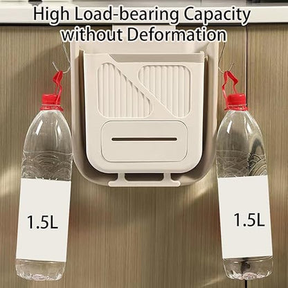 Hanging Trash Can for Kitchen Cabinet Door with 80 Garbage Bags, 2.7 Gallon Collapsible Trash Bin for Under Sink, Bathroom, Car, RV, Office (LargeGrey)
