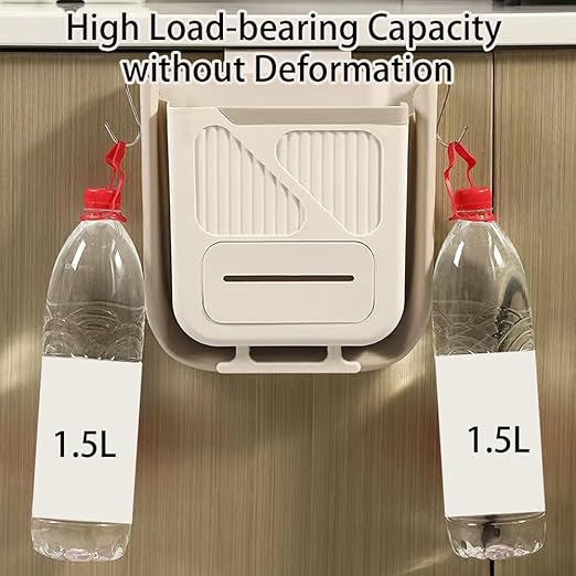 Hanging Trash Can for Kitchen Cabinet Door with 120 Garbage Bags, 1.6 Gallon Collapsible Trash Bin for Under Sink, Bathroom, Car, RV, Office (SmallGrey)