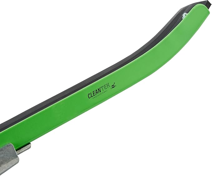 Restaurantware-SQUEEGEE ONLY: Clean Tek Professional 24 Inch Curved Floor Squeegee, 1 Broom With Rubber Blade - Handle Sold Separately, Heavy-Duty, Green Steel Wiper, Ideal For Floor, Tiles