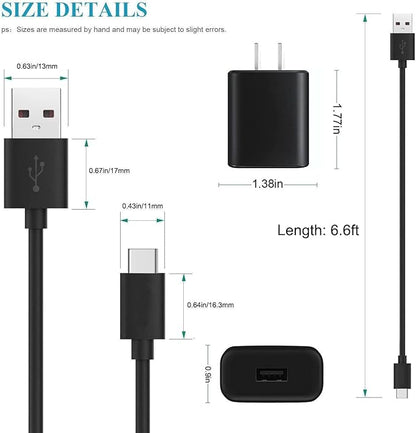 Replacement Electric Spin Scrubber USB C Charger Power Cord for YKYI, Keimi, Leebein, Bomves Electric Spin Scrubber USB Wall Adapter Type C Charging Cable Cord (6.6Ft)