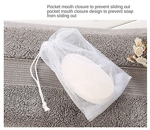 100PCS Thickened Double-layer Foaming Net Facial Cleanser Facial Foam Machine Handmade Soap Bag Cleansing Foam Bubble Bag Soap Net Soap Saver Pouch Mesh Bag