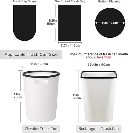 Toplive Trash Bag 4 Gallon Garbage Bag Small Trash Bags Wastebasket Bin Liners for Home Bathroom Bedroom Kitchen Office Trash Can, Black