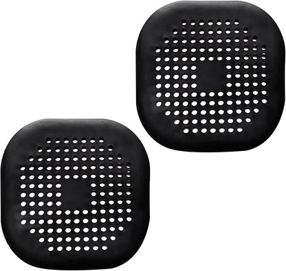 2 Pieces Shower Drain Hair Catcher Bathtub Stopper Home Drain Protectors Drain Cover with Sucker Water Trap Sink Cover for Bathroom Bathtub and Kitchen (Black,Black)
