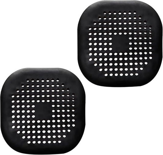 2 Pieces Shower Drain Hair Catcher Bathtub Stopper Home Drain Protectors Drain Cover with Sucker Water Trap Sink Cover for Bathroom Bathtub and Kitchen (Black,Black)