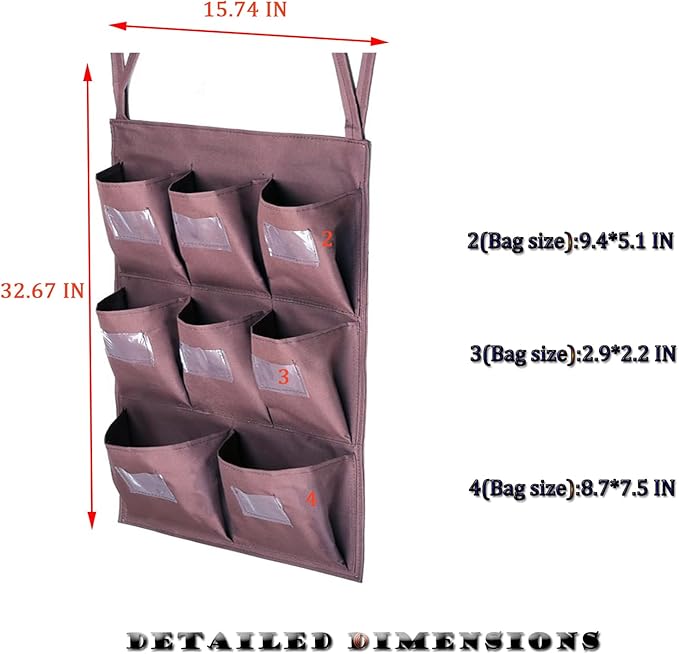 Replacement Janitorial Cart Bag with 8 Brass Grommets,25 Gallon Housekeeping cart Bag High Capacity Waterproof Thickened Commercial Janitorial Cleaning Cart Bag with 6 Brass Grommets (Coffee-8)